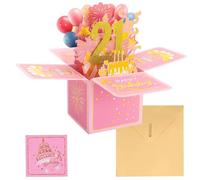 21st Birthday Card, Size 18.5 x 9 cm, Elegant 21st Birthday Cards for Her, Thoughtful 21 Birthdays Gifts for Her, Daughter 21 Birthdays Cards, Birthday Gift Card