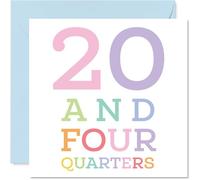 21st Birthday Cards for Men Women - 20 and four quarters - Happy Birthday Card for 21 Year Old Man Woman Sister Friend Cousin Uncle, 145mm Bday Greeting Cards