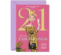 21st Birthday Cards for Women - Years Of Fabulousness - Happy Birthday Card for 21 Year Old Woman Cousin Auntie Daughter Granddaughter, 5x7 Inch Bday Greeting Cards
