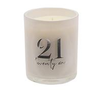 21st Birthday Champagne Scented Glass Candle with Silver Detail - 21