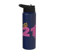 21st Birthday Crown 21 Years Old Bday Stainless Steel Insulated Water Bottle