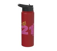 21st Birthday Crown 21 Years Old Bday Stainless Steel Insulated Water Bottle