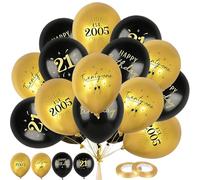 21st Birthday Decorations, Birthday Decorations, 32 PCS Reusable 10 INCH Black Gold 21st Birthday Balloons, Party Balloons Decorations for 21st Anniversary 21 Years Old Party Decoration Supplies