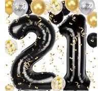 21st Birthday Decorations for Him, 40 inch 21 Balloon Numbers, 18 pcs 12 inch 21st Birthday Decoration Balloons for 21st Men Women Birthday Anniversary Party Decoration