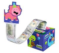 21st Birthday Dinosaur Pull Surprise Money Box for Kids, Funny Cash Gift Presentation Box