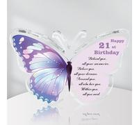 21st Birthday Gift, Acrylic Butterfly Plaque, Keepsake Decoration