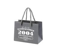 21st Birthday Gift Bags - Gray Small Paper Present Bag With Rope Handles - Manufactured 2004 - Gift Wrapping For Women & Men