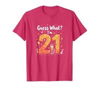 21st Birthday Gift - Guess What? I'm 21 Celebration T-Shirt, Men, Red Heather, S