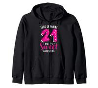 21st Birthday Gift Sweet twenty one Girls 21 T-Shirt Zip Hoodie