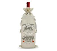 21st Birthday Gifts Drawstring Wine Bag 21 Year Old Birthday Gifts for Son from Mum Dad Wine Accessories Gift for Wine Lovers 21st Birthday Gifts for Son Keepsake Wine Bottle Decoration Bag