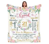 21st Birthday Gifts for Her, 21st Birthday Decorations for Her, 21st Birthday Gift Ideas, Happy 21st Birthday Gifts, Best Gifts for 21 Year Old Female Daughter Sister Blanket 50" X 60"
