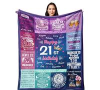21st Birthday Gifts for Her, 21st Birthday Decorations, Gifts for 21 Year Old Female, 21st Birthday Gifts for Her Daughter, 21st Birthday Gift Ideas, Girls 21st Birthday Gifts Blanket 150x130CM