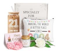 21st Birthday Gifts for Her, 21st Birthday Gifts for Women, Happy 21 Year Old Gifts for Her, 21st Birthday Baskets for Daughter Sister Friend, Unique Gifts for 21st Birthday Female Born in 2004