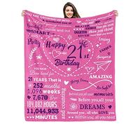 21st Birthday Gifts for Her, Gifts for 21 Year Old female, 21 year old female Birthday Gifts Ideas, Happy 21st Birthday Gift for women daughter sister, 21st Birthday Decorations Blanket 50"X60"