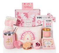 21st Birthday Gifts for Her,Happy 21st Birthday Gift Ideas Box for Girls,Cute Unique Turning 21 Year Old Birthday Gifts Basket Presents with Tumbler Set for Women,Best Friend,Sister Daughter,Female