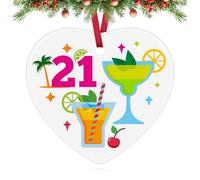 21st Birthday Gifts for Her Him Ceramic Heart Keepsake 21 Years Old Birthday Gift 21st Decoration for Daughter Son 21 Years Gifts for Friends Sister Family Christmas Hanging Ornament
