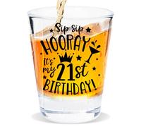 21st Birthday Gifts for Her Him, Happy Birthday Gift Women Men, Funny Gift for 21 Year Old Boys Girls, 2004 Shot Glass, Birthday Party Decoration