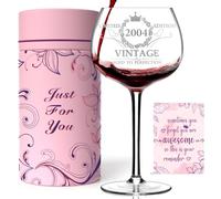 21ST Birthday Gifts for Her, Vintage 2004 Engraved 21st Wine Glass, 21 Year Old Birthday Decorations For Women, Funny 21 Bday Gifts Idea For Women, Friends, Daughter, Sister - Turning 21 Present