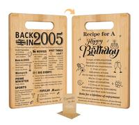 21st Birthday Gifts for Her Women,Back in 2005&Recipe for A Happy Birthday Double Sided Cutting Board Present for Women Men,21st Bday Gift Ideas,Cool Presents for 21 Year Old Woman