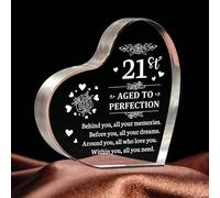 21st Birthday Gifts for Her Women, Engraved Aedcrylic Sign Plaque, 21 birthday gifts for Girls Boys Sister Daughter Son friend, 21 Year Old Gifts for Her, Best 21st Happy Birthday Keepsake Decor