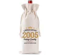 21st Birthday Gifts for Men Women -Limited Edition 2005 Wine Bottle Bag with Drawstring, 21 Years Old Birthday Present for Best Friend Sister Brother Colleagues Son Daughter