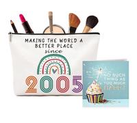 21st Birthday Gifts for Women, Exquisite Makeup Bag & Blessing Cardn - Idea Birthday Gift Set for Her, Daughter, Best Friend or Sister