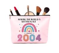 21st Birthday Gifts Rainbow Pink Cosmetic Bags, Personalised 21 Year Old Girl Present Keepsake for Best Friend, Sister, Daughter, Birthday Gift Ideas