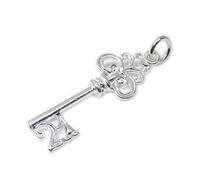 21st Birthday Key sterling silver charm .925 x 1 Twenty First Birthdays charms B