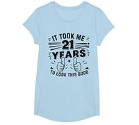 21st Birthday Man Woman 21 Year Present Decorative 21St Bday T-Shirt, Girls, Baby Blue, Small
