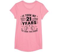 21st Birthday Man Woman 21 Year Present Decorative 21St Bday T-Shirt, Girls, Pink, X-Small