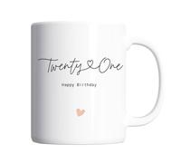 21st Birthday Mug for Her, Twenty First Gift Ideas for Women, 21st Birthday Gifts for Her, Daughter, Sister, Niece, Friend, Stylish Gift Mug for 21 Year Old Girl, 11oz Novelty Coffee Cup