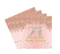 21st Birthday Party Tissue20pcs Rose Gold 21st Napkins Serviettes,Happy 18th Birthday Paper Serviettes Napkins for Girls 21st Birthday Table Decorations,21st Table Napkins for Her