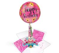 21st Birthday Pop Up Card & Floating Balloon In A Box Surprise Gift Send Direct with a Handwritten Card By LK