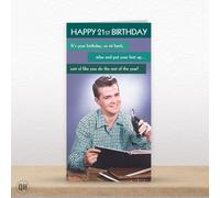 21st Birthday Relax And Put Your Feet Up... - Funny Retro Greetings Card
