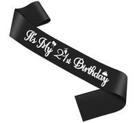 21st Birthday Sash with Silver Glitter Lettering 21st Birthday Sash for Girls Funny Party Decorations 21 Year Old Gifts for Friends Sister Daughter Boys Turning 21th Gifts Party Decorations Sashes
