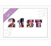 21st Birthday Signing Personalised Autograph Signature Guest Book Photo Frame To Sign (White Finish Frame)