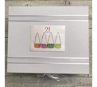 21ST Birthday. Special Occasion. Large Keepsake Box. NEON SATCHELS Design. Hand Finished by WHITE COTTON CARDS (NS21X)
