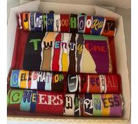 21st Birthday themed novelty chocolate box. For him or her. Friends, family and work collegue present. (7 inch brown box, Main bar - white choc)