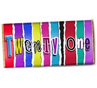 21st Birthday Wrapper - TWENTY ONE -Choose From Just The Wrapper/Wrapper & Bar - 21st Birthday Gift (Wrapper & Bar)
