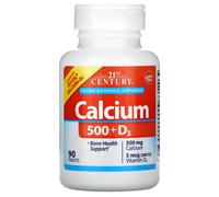 21st Century, Calcium 500 + D3, 90 Tablets