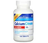 21st Century, Calcium Citrate Maximum + D3, 120 Tablets