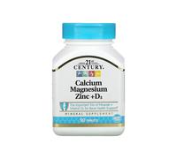 21st CENTURY Calcium Magnesium Zinc+D3 Mineral Supplement - 90 Tablets