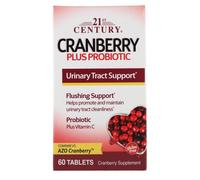 21st Century Cranberry Plus Probiotic - 60 Tablets for Urinary & Digestive Wellness
