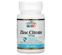 21st Century, Zinc Citrate, 50 mg, 60 Tablets