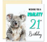 21st Koala Birthday Card for Men women - Funny Pun Birthday Card for 21 Year old Girl Daughter Friend Granddaughter Sister twenty one, twenty first Niece cousin