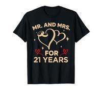 21st Wedding Anniversary Couples Married 21 Years Funny T-Shirt