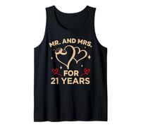 21st Wedding Anniversary Couples Married 21 Years Funny Tank Top