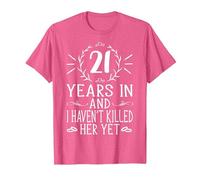 21th Wedding Anniversary Shirts for Him - 21 Years Marriage T-Shirt, Men, Pink Heather, 3X-Large