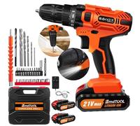 21V 2-Speed Cordless Drill and Screwdriver Set, 45Nm Max, 25+1 Torque Setting, 3/8inch Chuck, LED Light, 29pcs Combi Drill Kit, 2x1.5Ah Li-ion Batteries Included