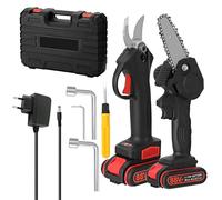 21V 30mm Cordless Brushless 88VF Electric Pruning Shear + 4inch Brush Motor Cahinsaw Woodworking Tool for Garden Orchard(Nero)